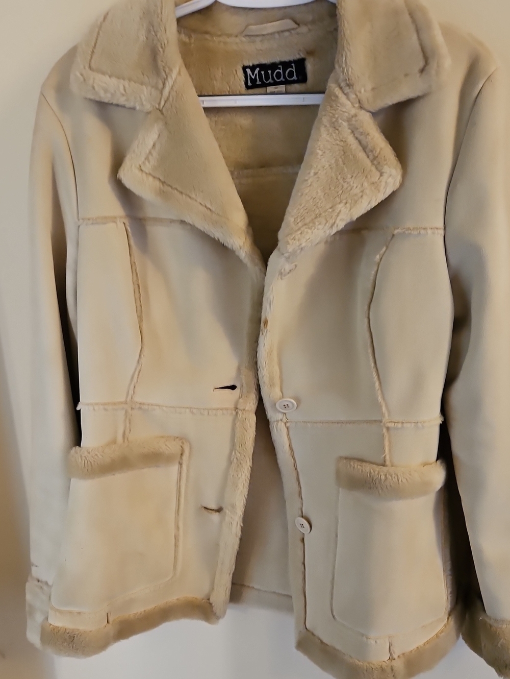 Mudd Cream Faux Shearling Teddy Jacket